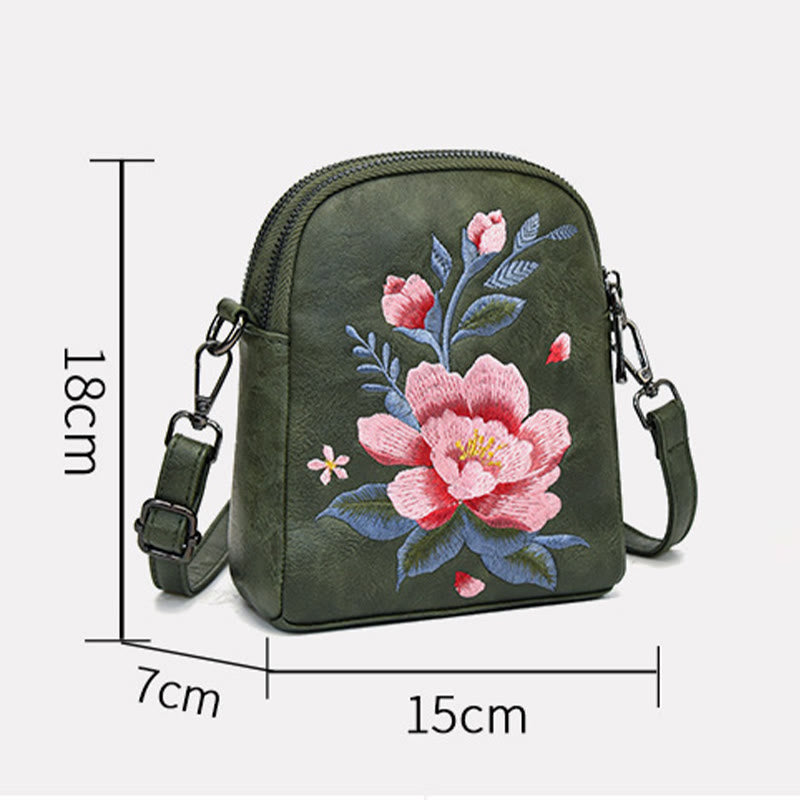 Lotus Su Embroidery Journey Shopping Purse Shoulder Bag Crossbody Bag - Image 18