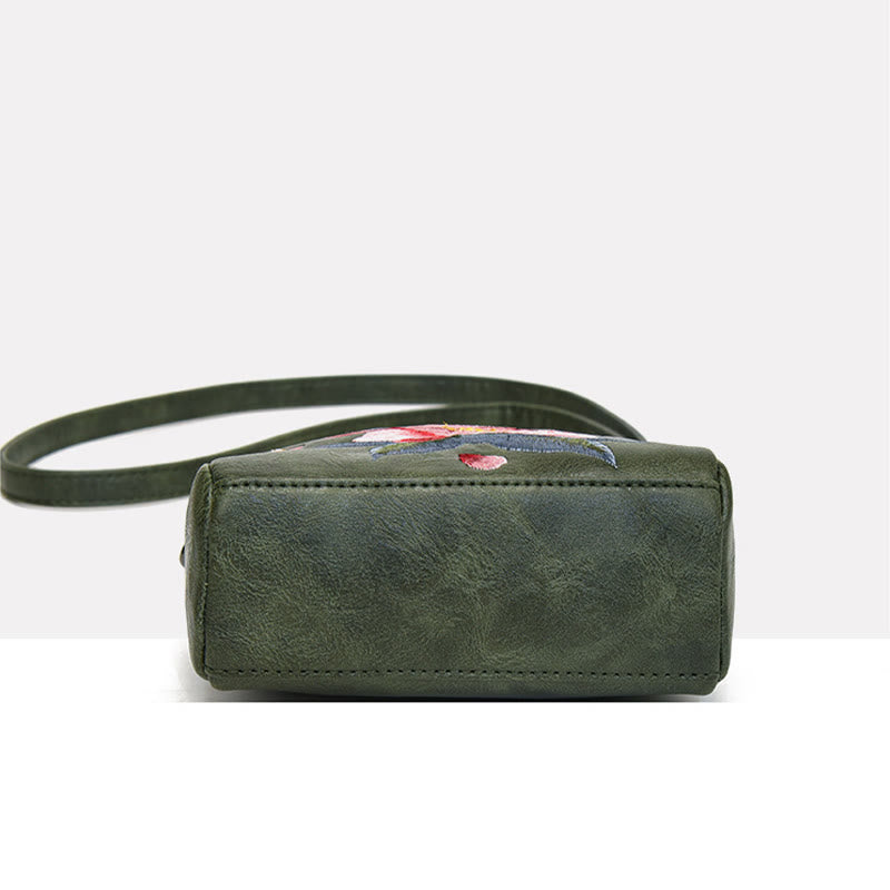 Lotus Su Embroidery Journey Shopping Purse Shoulder Bag Crossbody Bag - Image 14