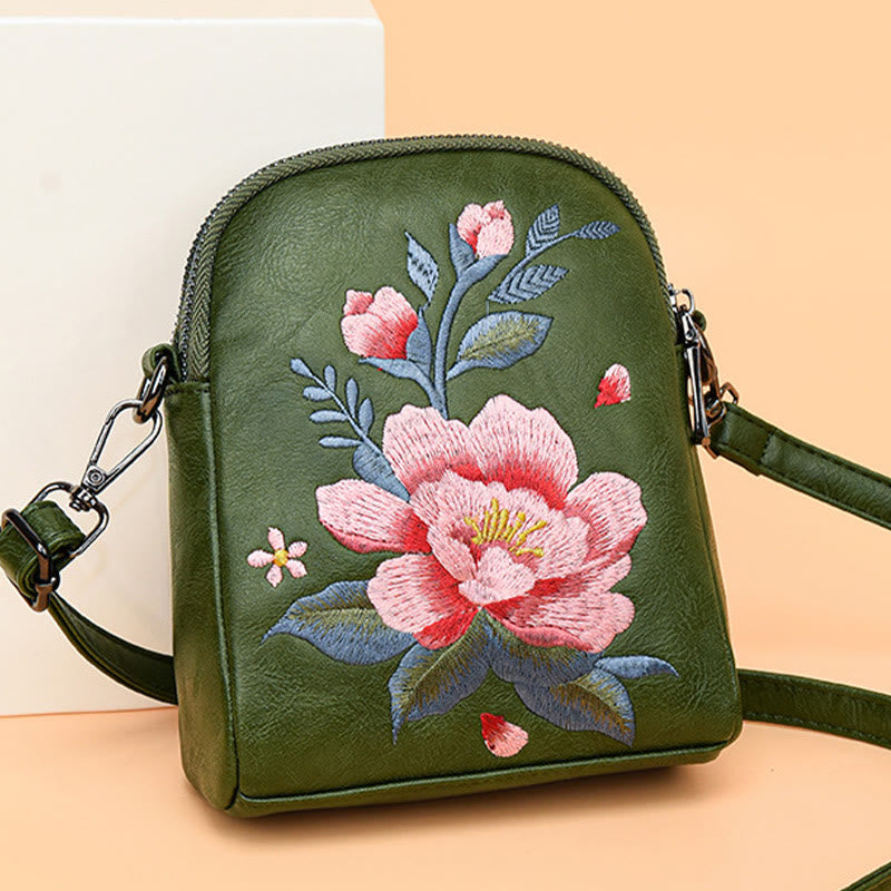 Lotus Su Embroidery Journey Shopping Purse Shoulder Bag Crossbody Bag - Image 11