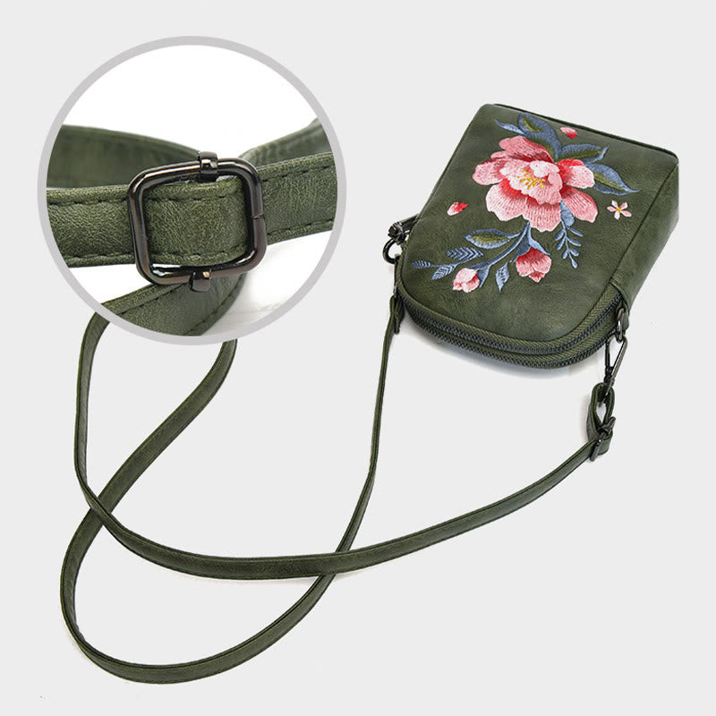 Lotus Su Embroidery Journey Shopping Purse Shoulder Bag Crossbody Bag - Image 16
