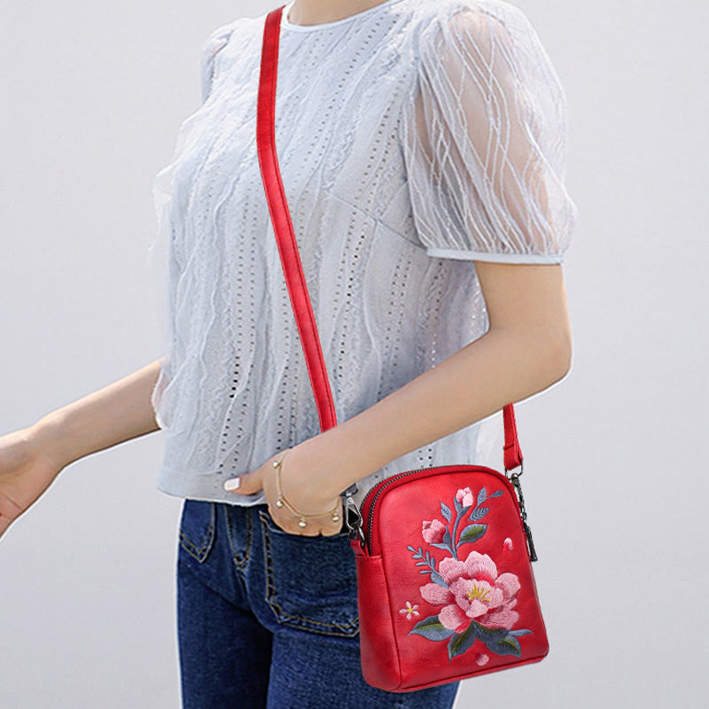 Lotus Su Embroidery Journey Shopping Purse Shoulder Bag Crossbody Bag - Image 24