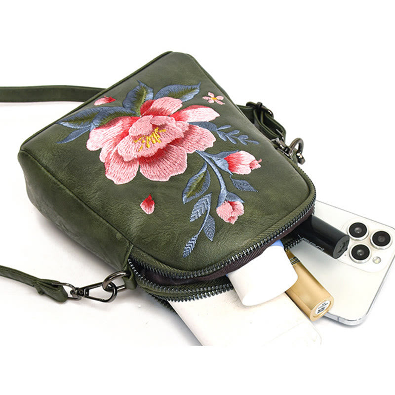 Lotus Su Embroidery Journey Shopping Purse Shoulder Bag Crossbody Bag - Image 20
