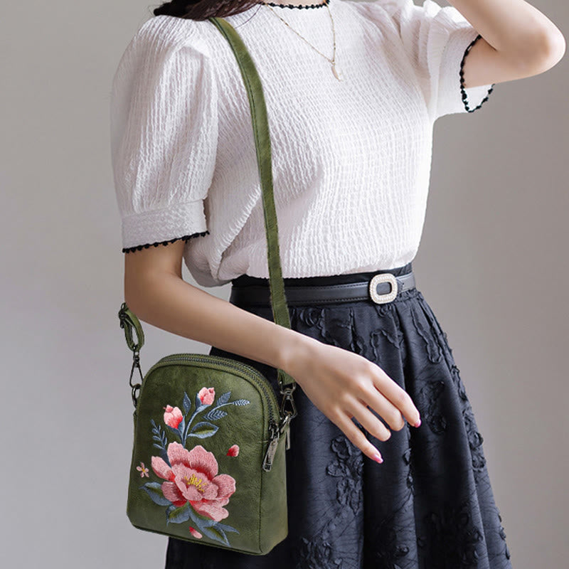 Lotus Su Embroidery Journey Shopping Purse Shoulder Bag Crossbody Bag - Image 19