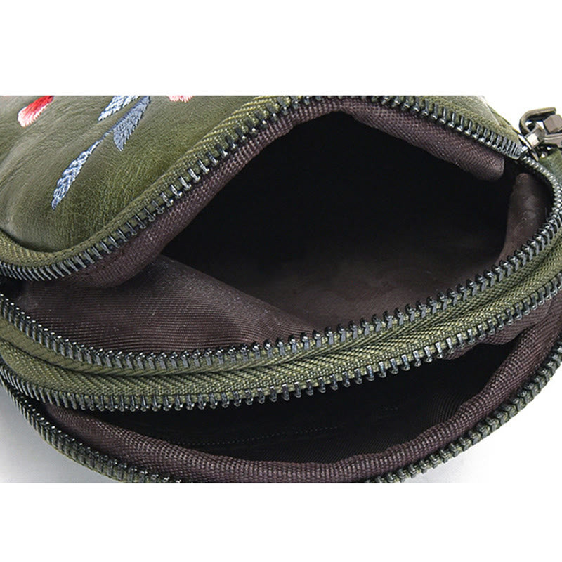 Lotus Su Embroidery Journey Shopping Purse Shoulder Bag Crossbody Bag - Image 17