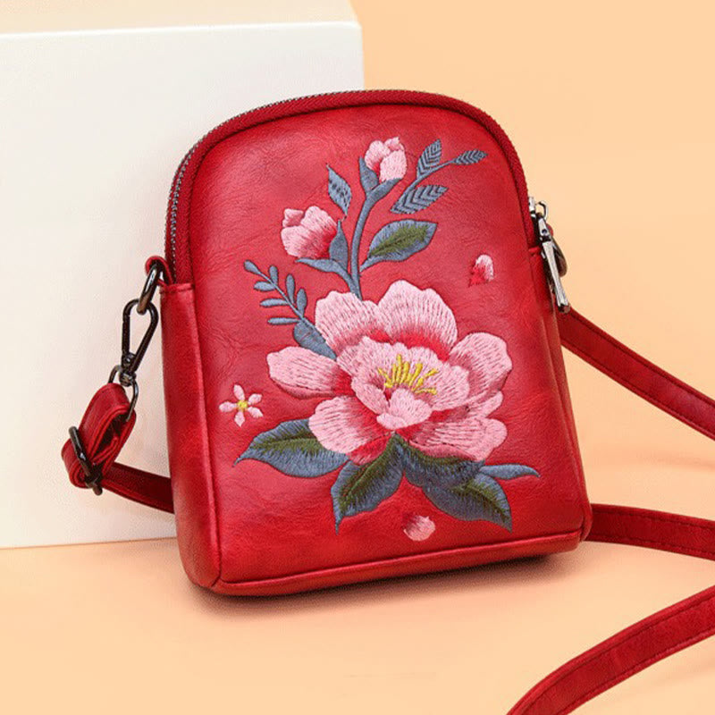 Lotus Su Embroidery Journey Shopping Purse Shoulder Bag Crossbody Bag - Image 22