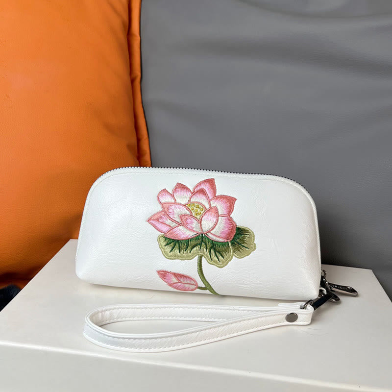 Lotus Su Embroidery Journey Shopping Purse Handbag - Image 9