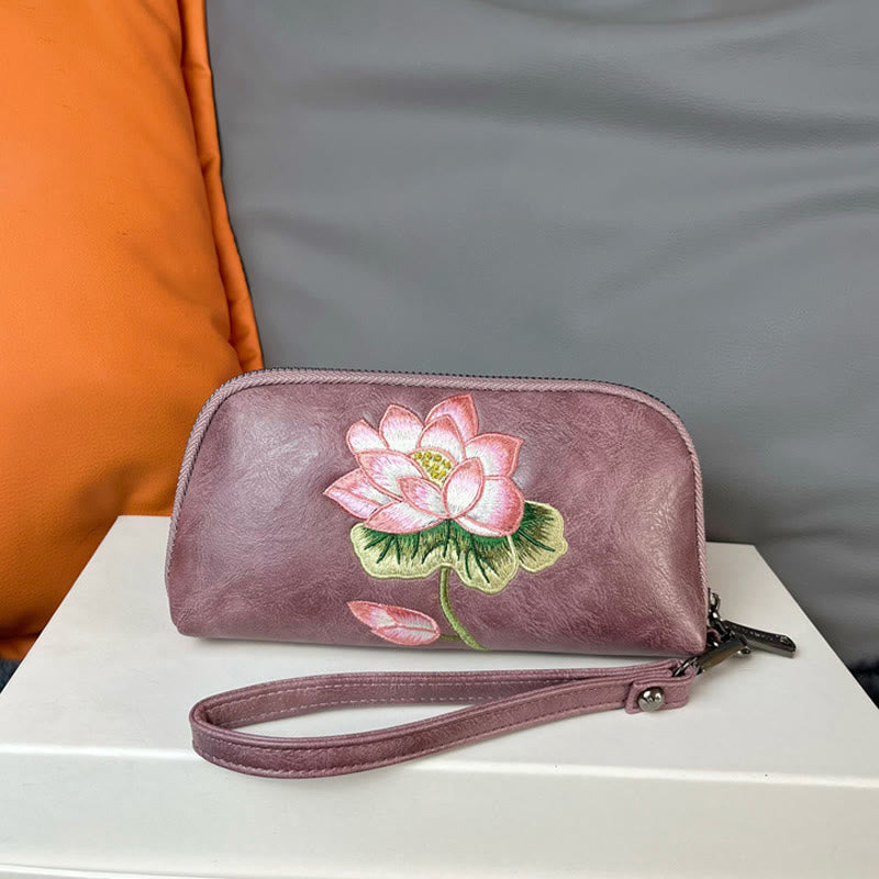 Lotus Su Embroidery Journey Shopping Purse Handbag - Image 14
