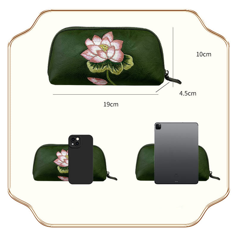 Lotus Su Embroidery Journey Shopping Purse Handbag - Image 17