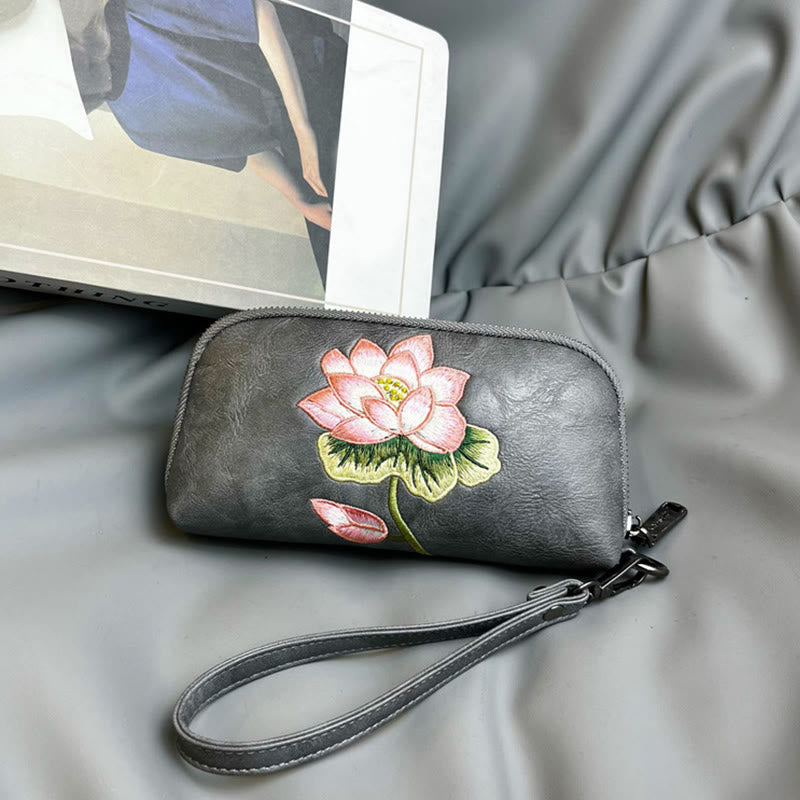 Lotus Su Embroidery Journey Shopping Purse Handbag - Image 3