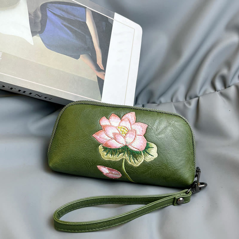 Lotus Su Embroidery Journey Shopping Purse Handbag - Image 13