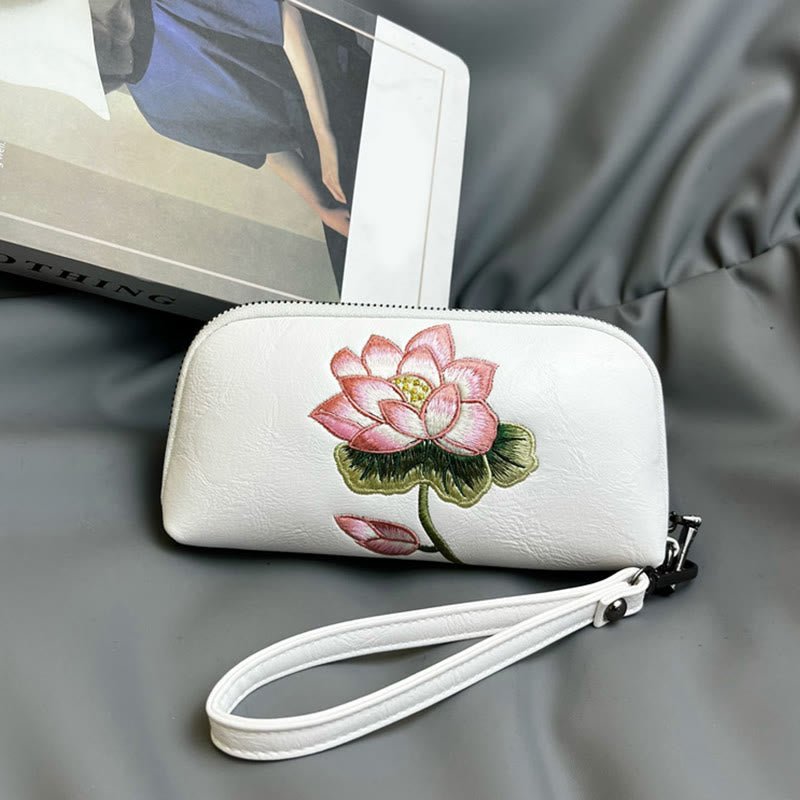 Lotus Su Embroidery Journey Shopping Purse Handbag - Image 10