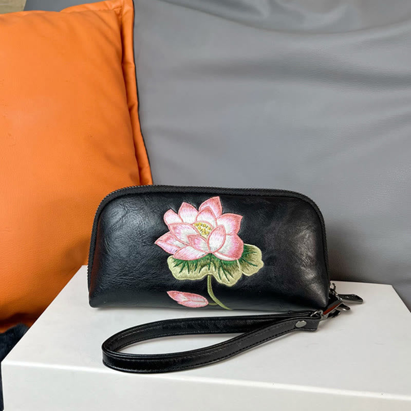 Lotus Su Embroidery Journey Shopping Purse Handbag - Image 7