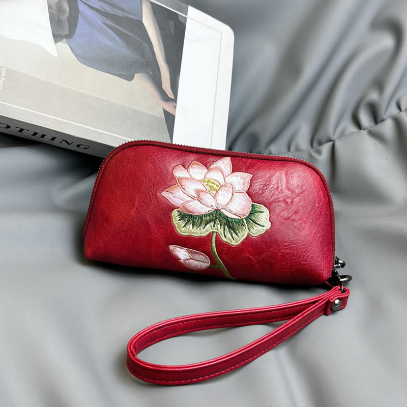 Lotus Su Embroidery Journey Shopping Purse Handbag - Image 5