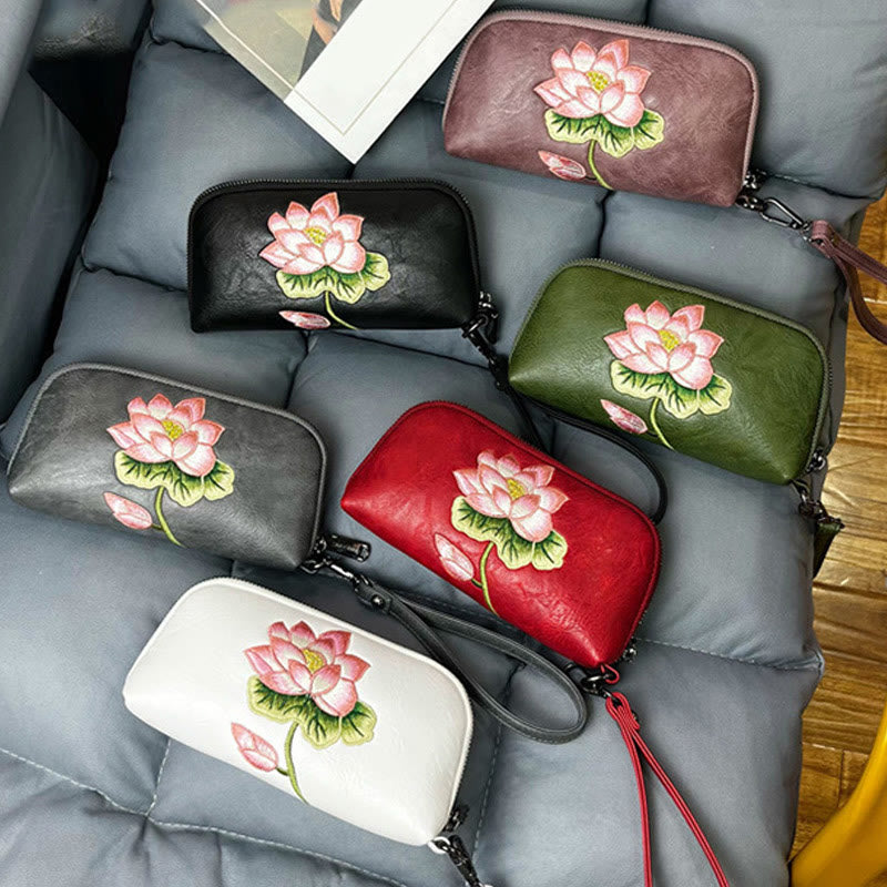 Lotus Su Embroidery Journey Shopping Purse Handbag - Image 19