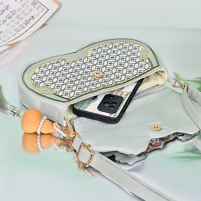Panda Flowers Gourd Pendant Shoulder Bag Crossbody Bag - Image 5