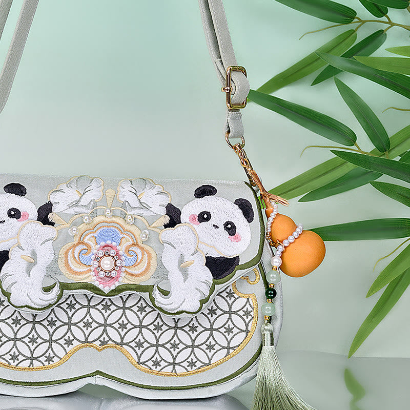 Panda Flowers Gourd Pendant Shoulder Bag Crossbody Bag - Image 2