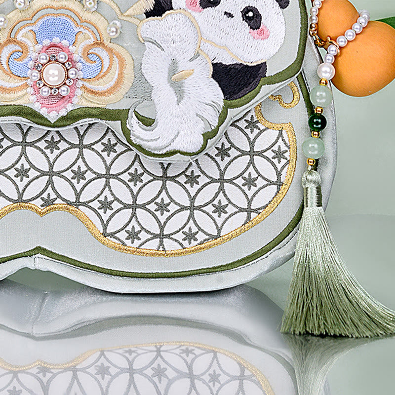 Panda Flowers Gourd Pendant Shoulder Bag Crossbody Bag - Image 11