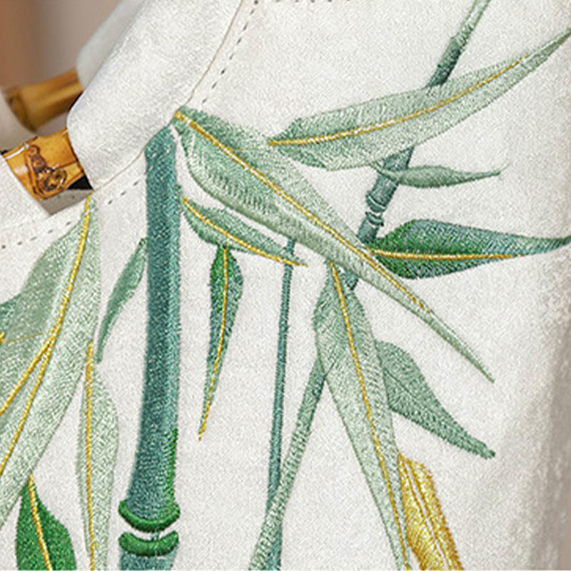 Embroidery Bamboo Handle Tassel Handbags - Image 9