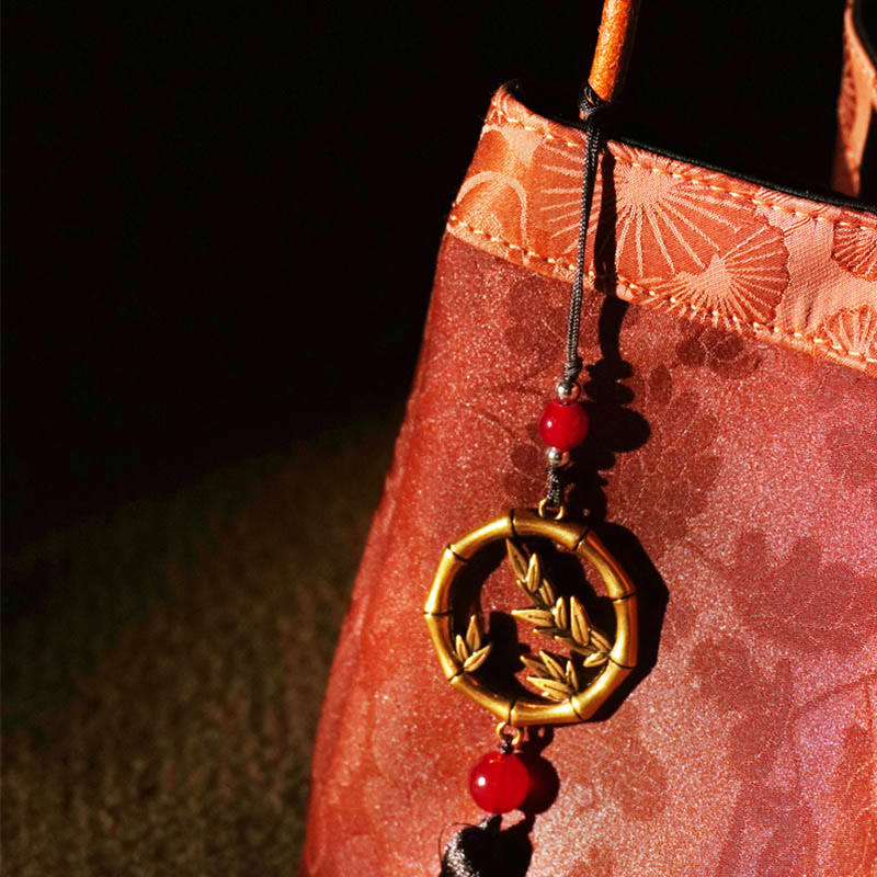 Plum Flower Bamboo Branches Embroidery Tassel Xiangyunsha Silk Shoulder Bag Hangbags - Image 18
