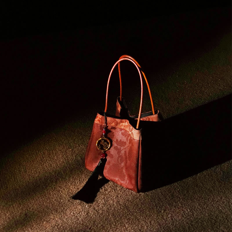 Plum Flower Bamboo Branches Embroidery Tassel Xiangyunsha Silk Shoulder Bag Hangbags - Image 14