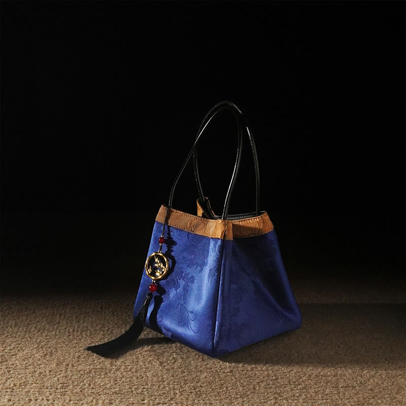 Plum Flower Bamboo Branches Embroidery Tassel Xiangyunsha Silk Shoulder Bag Hangbags - Image 24