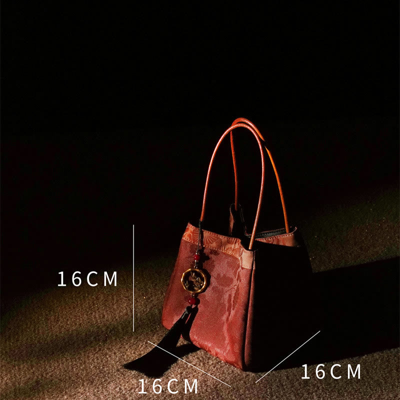 Plum Flower Bamboo Branches Embroidery Tassel Xiangyunsha Silk Shoulder Bag Hangbags - Image 22