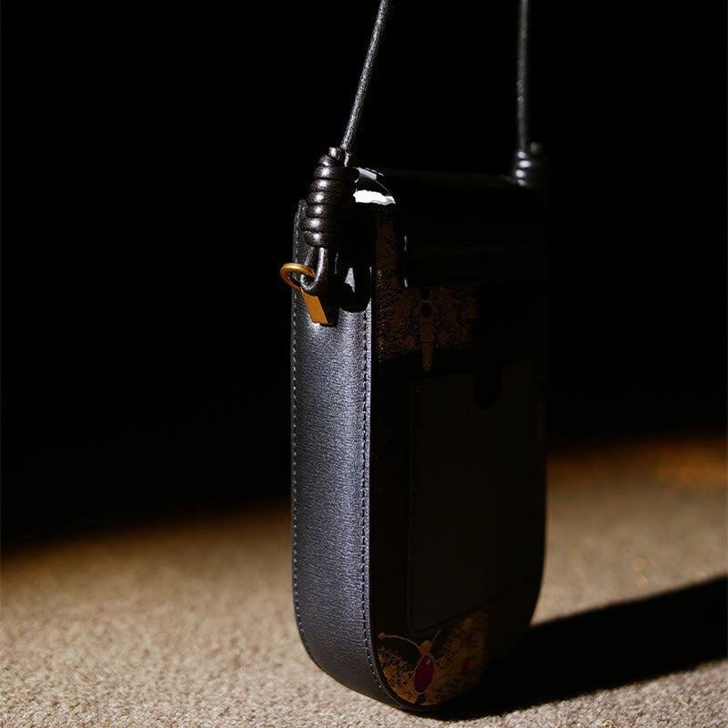 Retro Flower Butterfly Leaves Branches Song Brocade Shoulder Bag Hangbags - Image 6