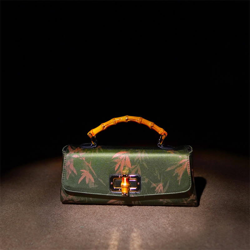 Leaves Branches Bamboo Handle Metal Chain Crossbody Bag Hangbags - Image 2