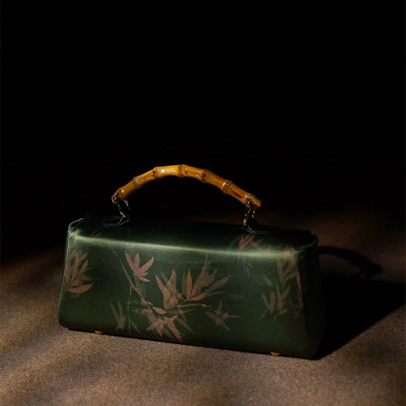 Leaves Branches Bamboo Handle Metal Chain Crossbody Bag Hangbags - Image 6