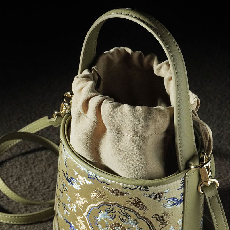 Retro Crane Deer Song Brocade Crossbody Bag Hangbags - Image 18