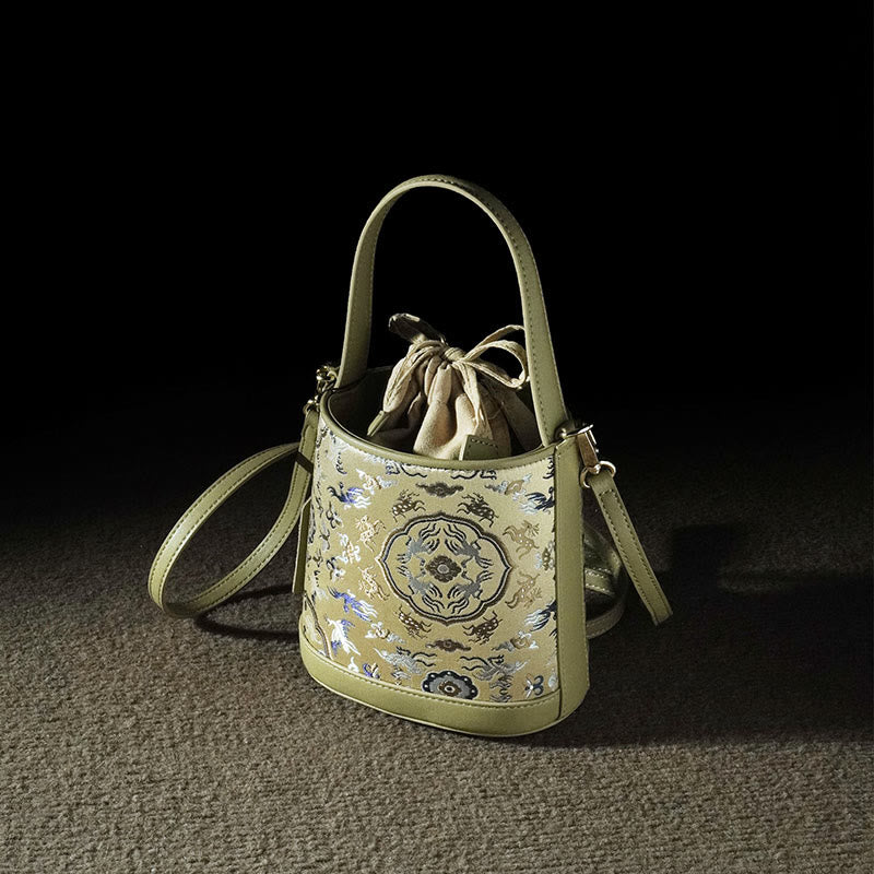 Retro Crane Deer Song Brocade Crossbody Bag Hangbags - Image 2
