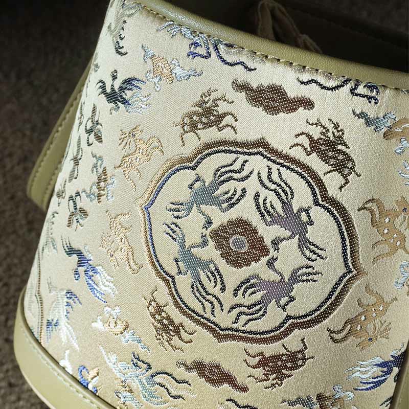 Retro Crane Deer Song Brocade Crossbody Bag Hangbags - Image 12