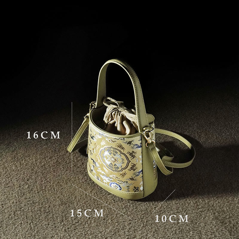 Retro Crane Deer Song Brocade Crossbody Bag Hangbags - Image 10