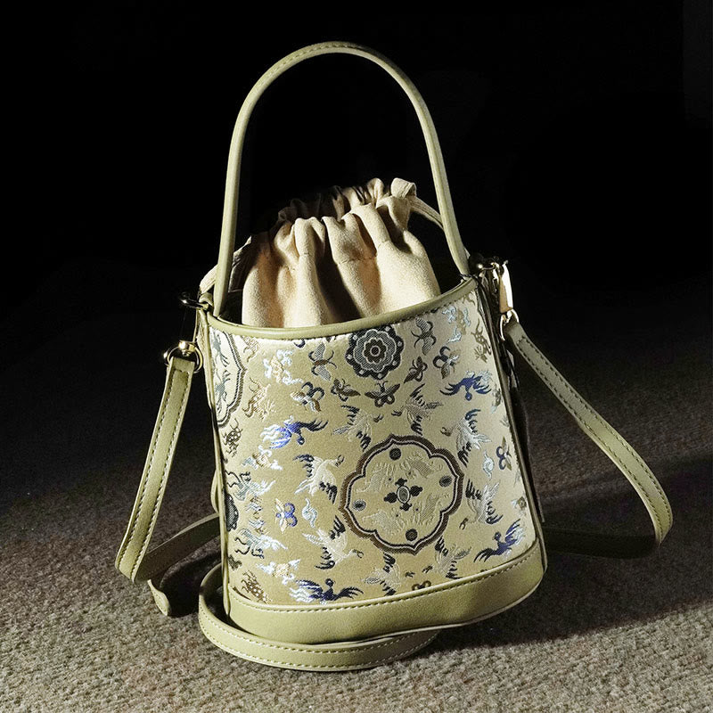 Retro Crane Deer Song Brocade Crossbody Bag Hangbags - Image 7