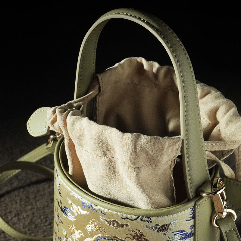 Retro Crane Deer Song Brocade Crossbody Bag Hangbags - Image 19