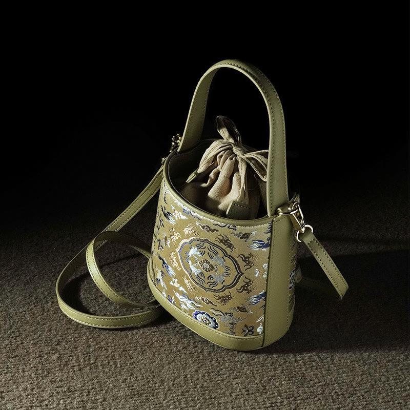 Retro Crane Deer Song Brocade Crossbody Bag Hangbags - Image 4