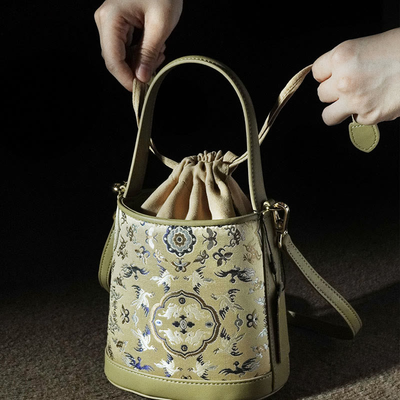 Retro Crane Deer Song Brocade Crossbody Bag Hangbags - Image 9