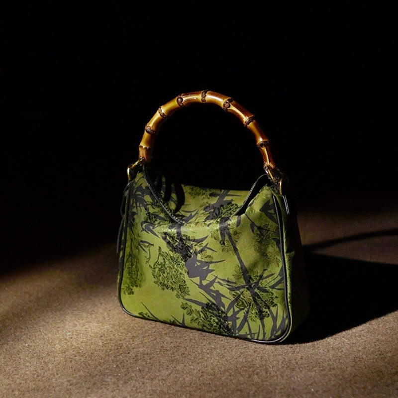 Lush Bamboo Handle Xiangyunsha Silk Crossbody Bag Hangbags - Image 3