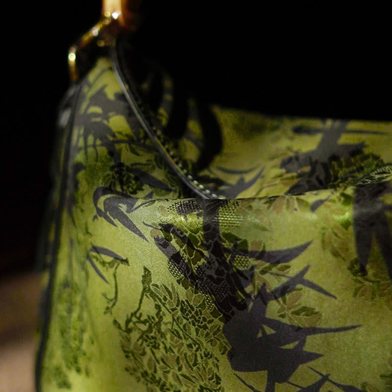 Lush Bamboo Handle Xiangyunsha Silk Crossbody Bag Hangbags - Image 9