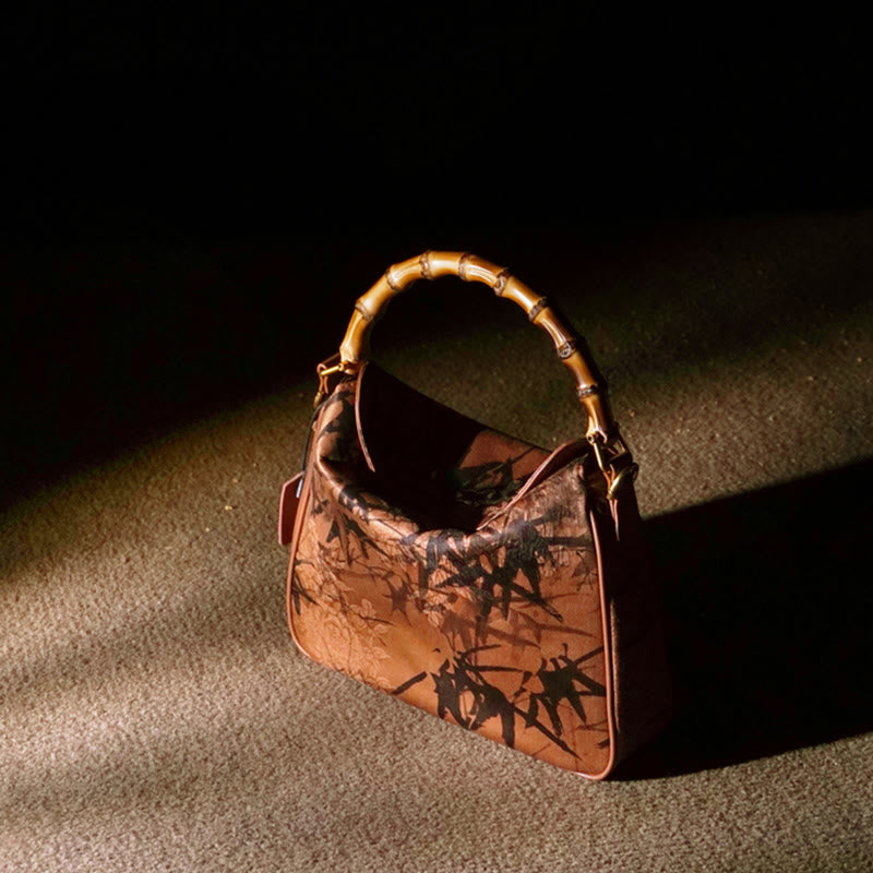 Lush Bamboo Handle Xiangyunsha Silk Crossbody Bag Hangbags - Image 11