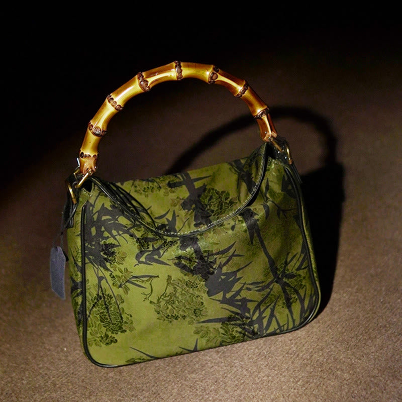 Lush Bamboo Handle Xiangyunsha Silk Crossbody Bag Hangbags - Image 5