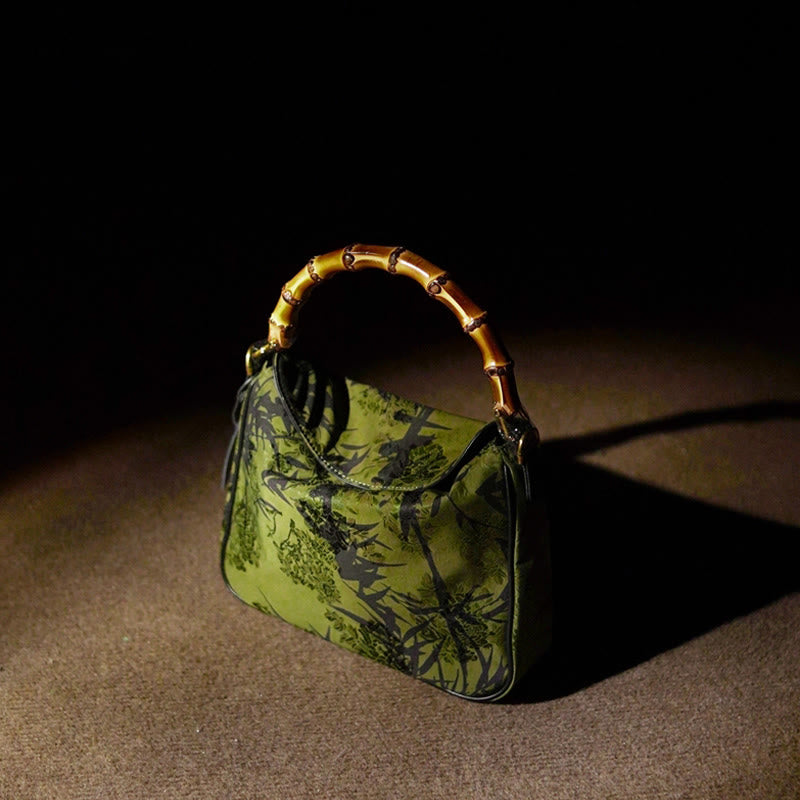 Lush Bamboo Handle Xiangyunsha Silk Crossbody Bag Hangbags - Image 2