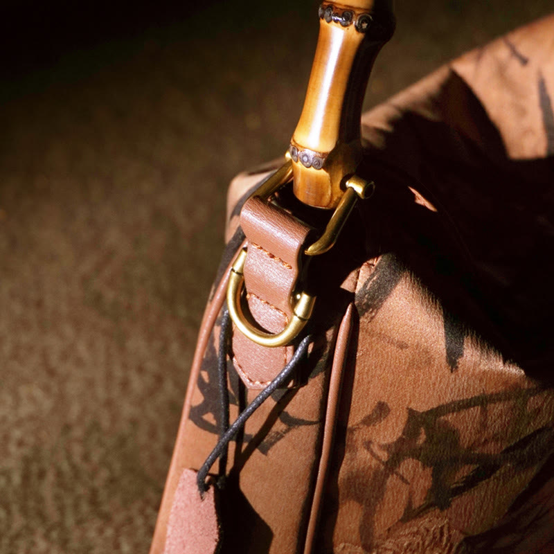 Lush Bamboo Handle Xiangyunsha Silk Crossbody Bag Hangbags - Image 23