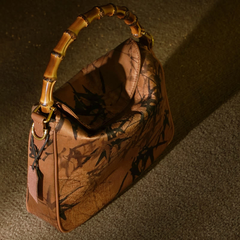 Lush Bamboo Handle Xiangyunsha Silk Crossbody Bag Hangbags - Image 14