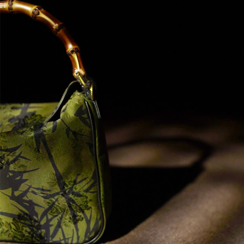 Lush Bamboo Handle Xiangyunsha Silk Crossbody Bag Hangbags - Image 10