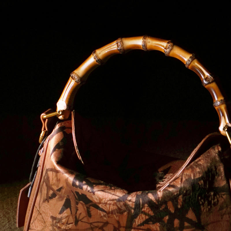 Lush Bamboo Handle Xiangyunsha Silk Crossbody Bag Hangbags - Image 21