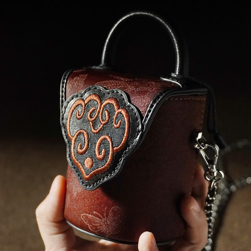 Auspicious Clouds Butterfly Flowers Xiangyunsha Silk Crossbody Bag Hangbags - Image 5