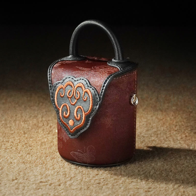 Auspicious Clouds Butterfly Flowers Xiangyunsha Silk Crossbody Bag Hangbags - Image 4