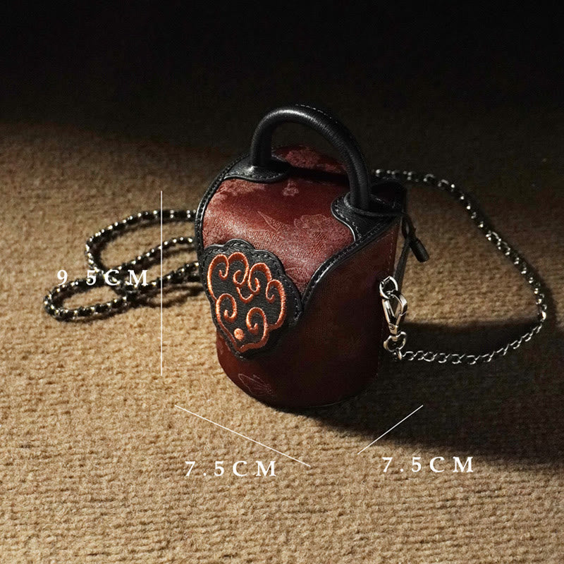 Auspicious Clouds Butterfly Flowers Xiangyunsha Silk Crossbody Bag Hangbags - Image 11