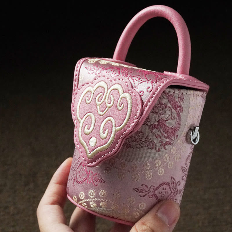 Auspicious Clouds Butterfly Flowers Xiangyunsha Silk Crossbody Bag Hangbags - Image 12